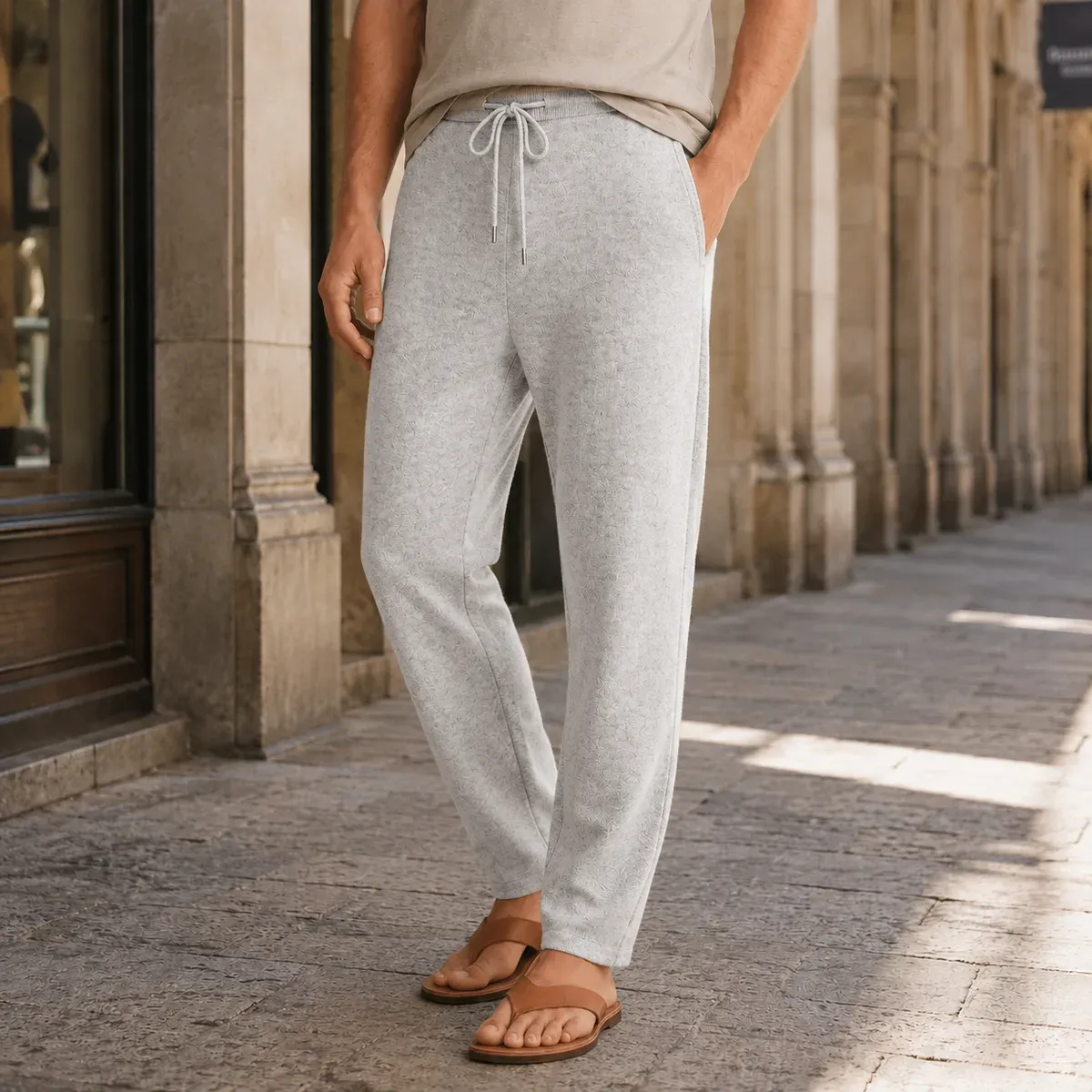 Elias Pants in Light Gray