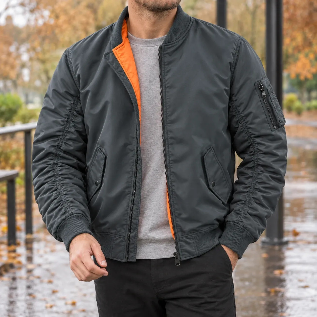 Sterling Bomber Jacket in Gray