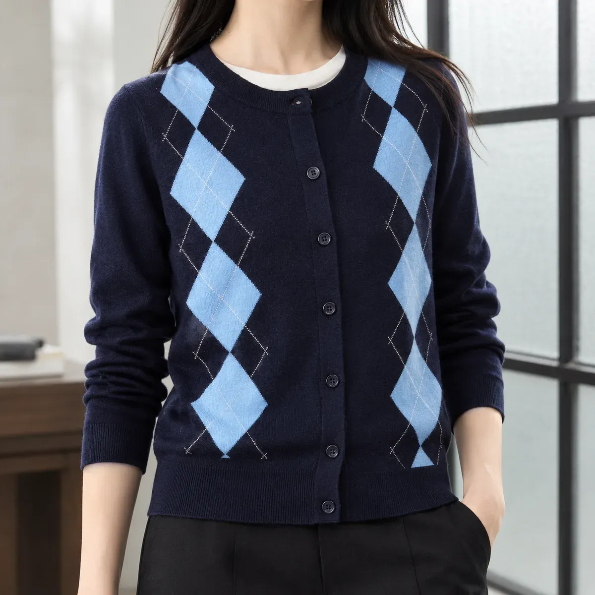 Madeleine-Louise Argyle Cardigan — gallery photograph 1