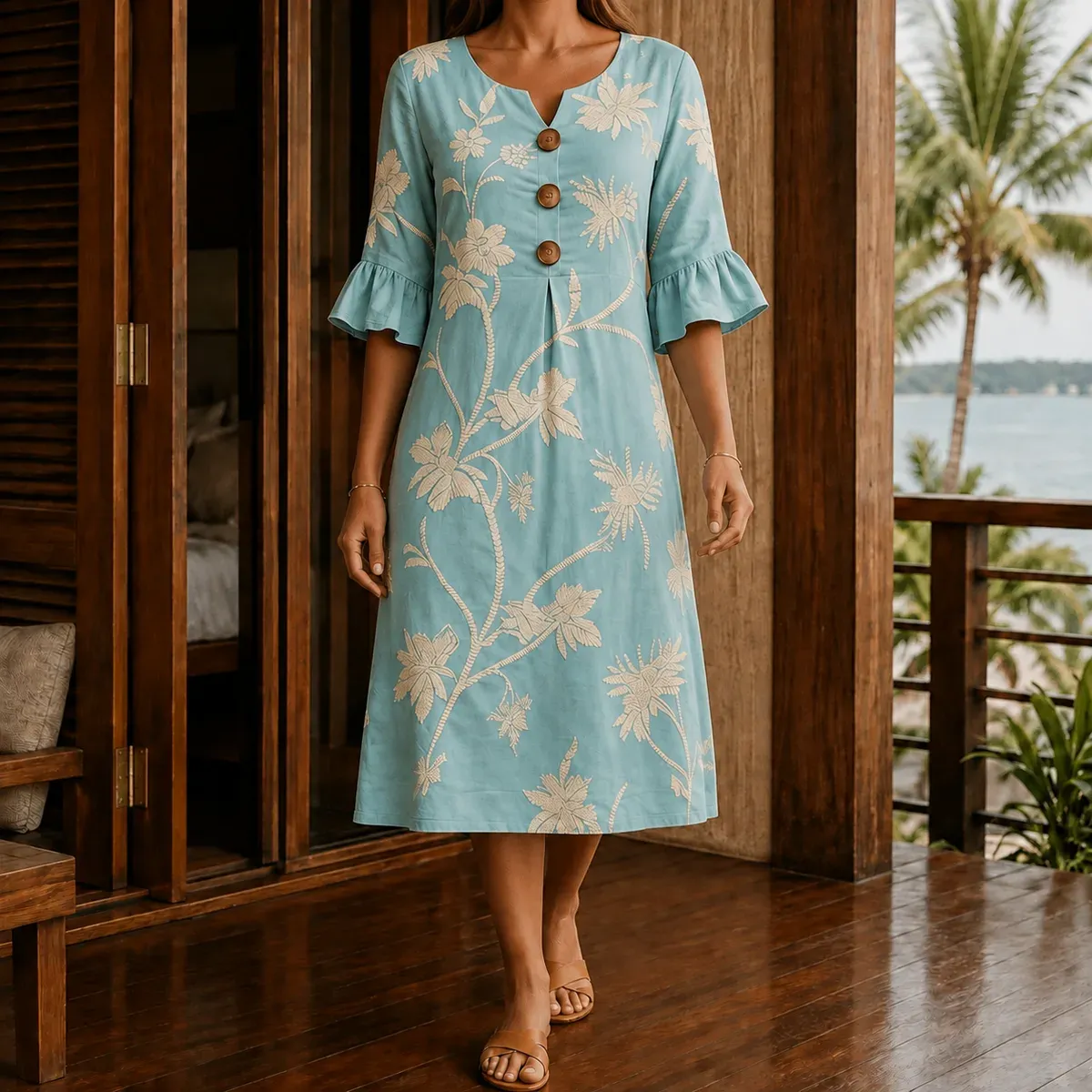 Eden Relaxed Midi Dress — gallery photograph 1