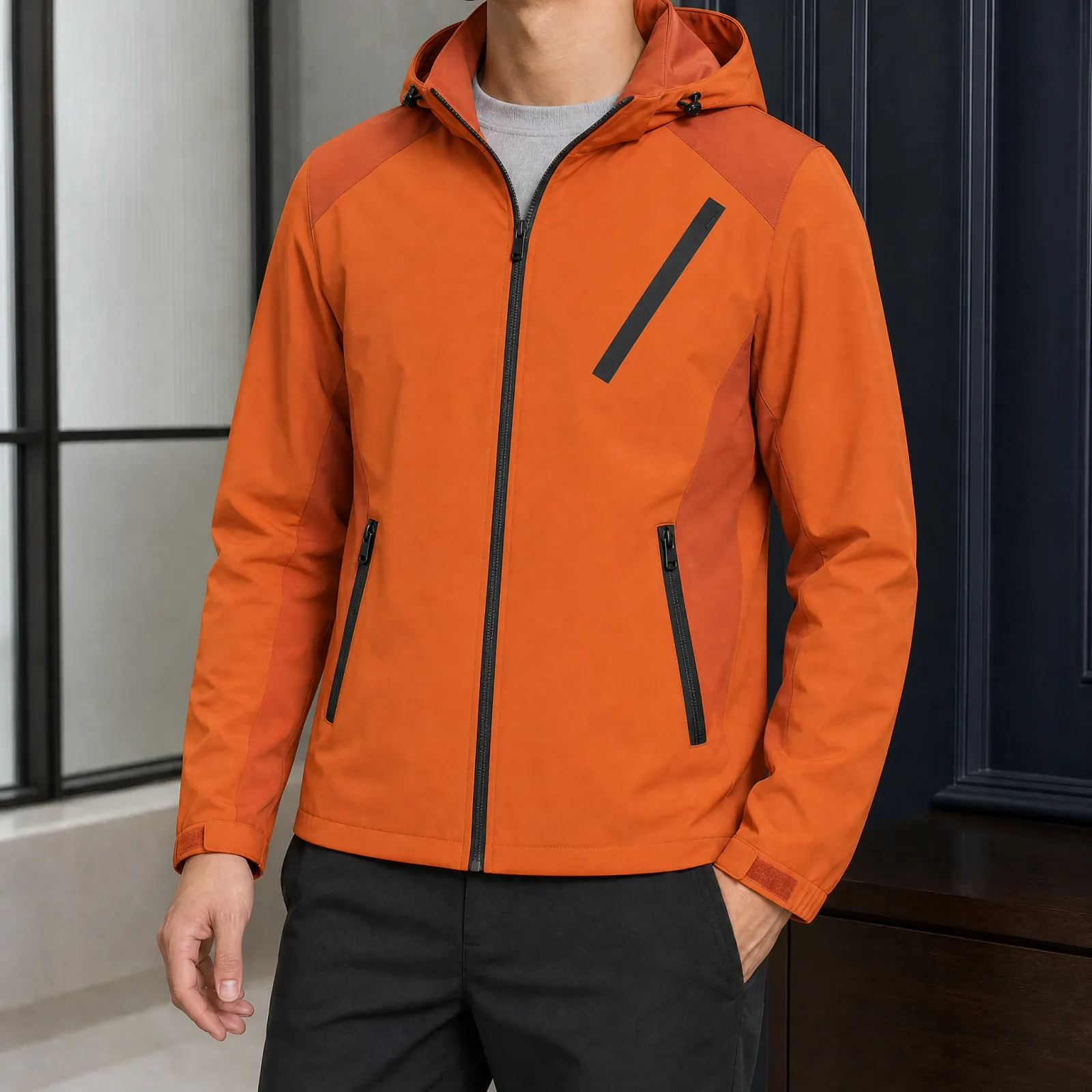Sterling Hooded Jacket in Orange