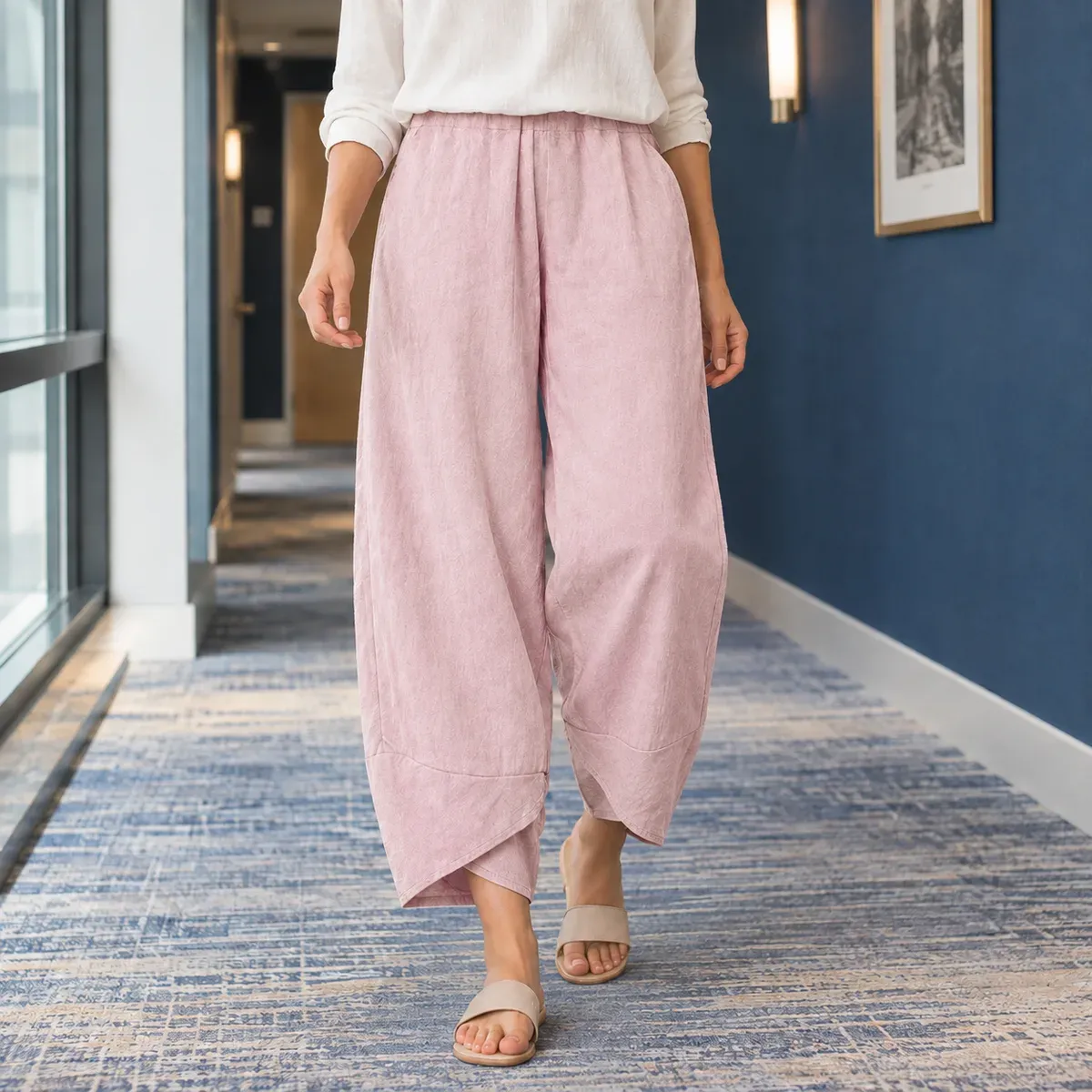 Heloise Relaxed Pants in Pale Pink