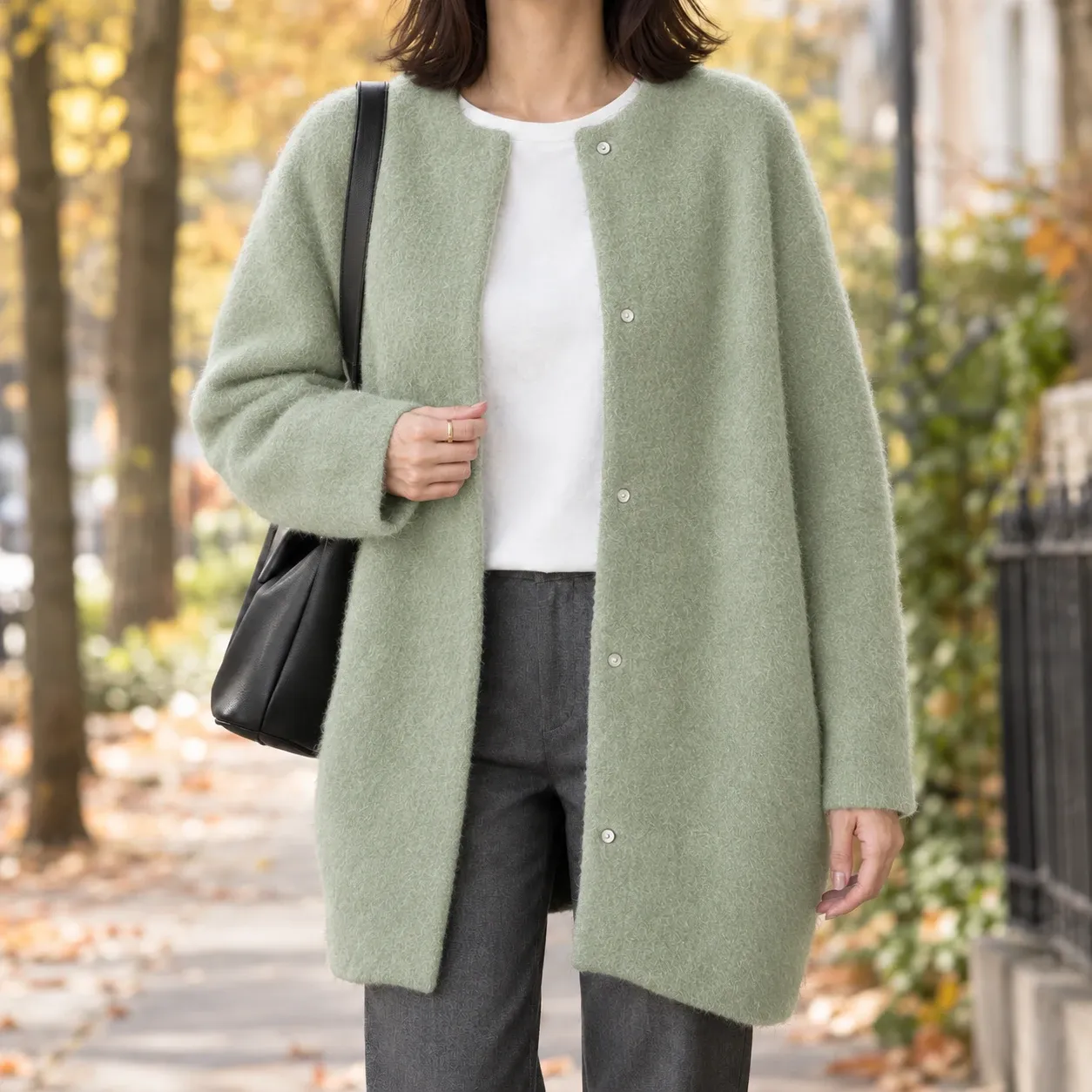 Gemma-Jane Cotton Cardigan in Light Green