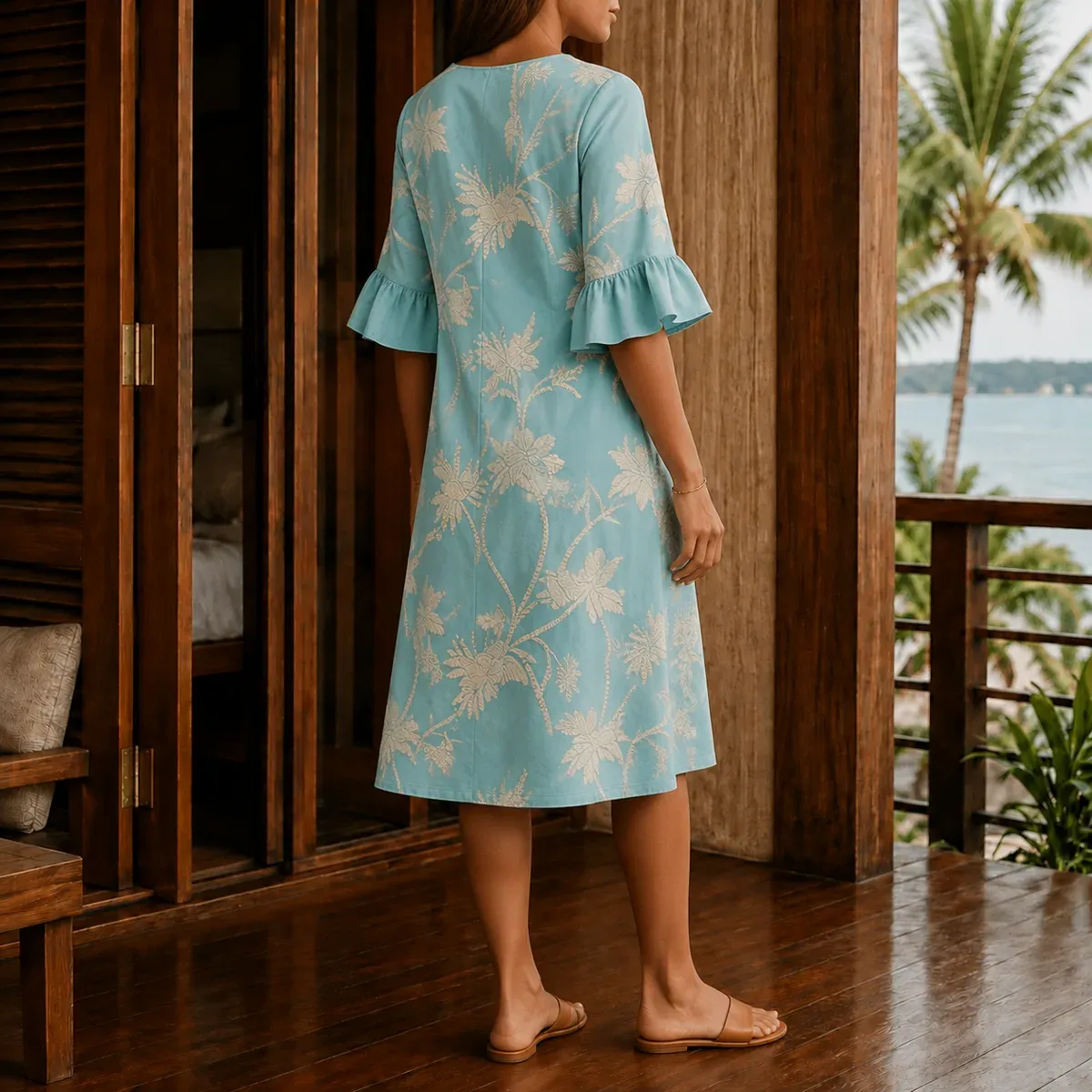 Eden Relaxed Midi Dress — detail