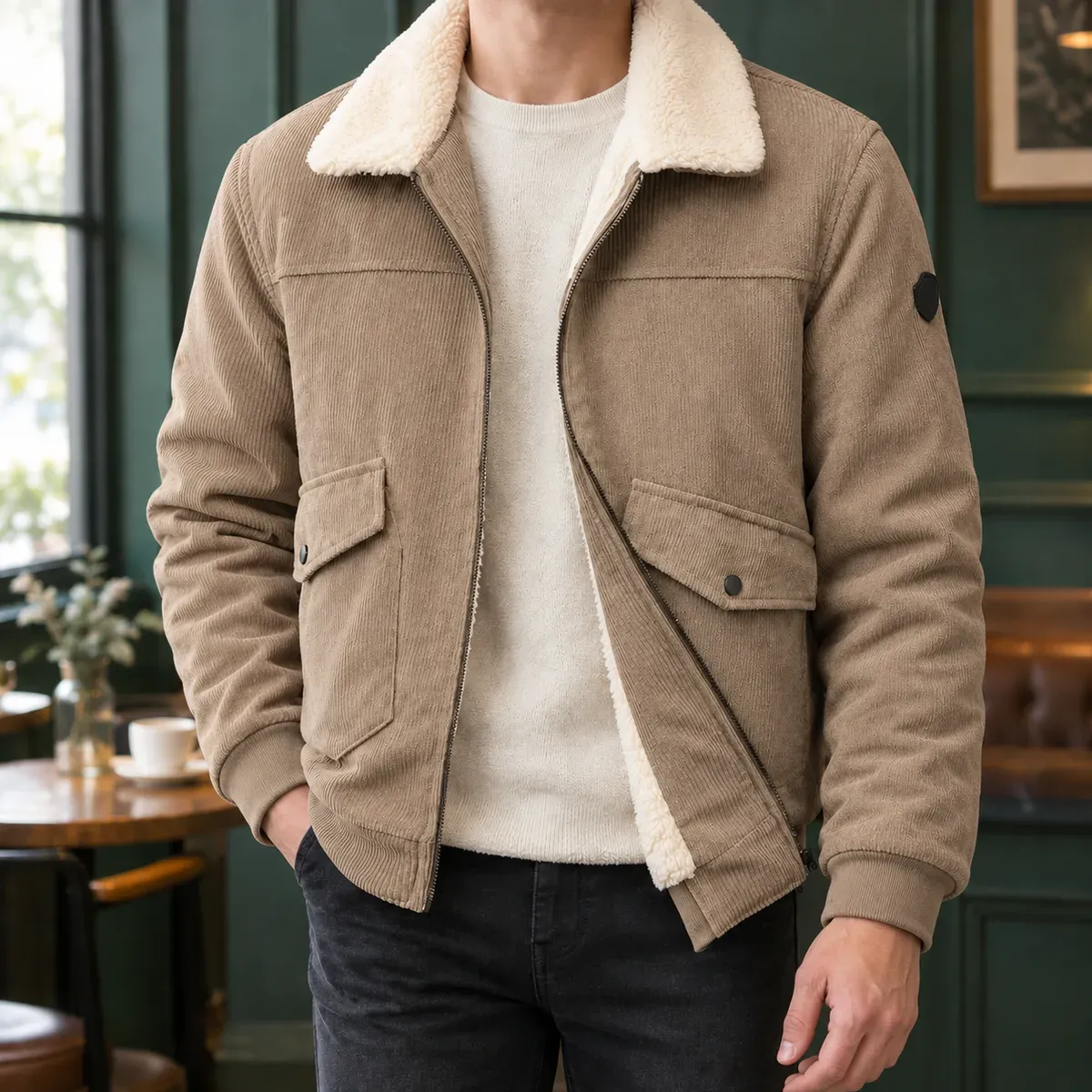 Erasmus Corduroy Jacket in Khaki