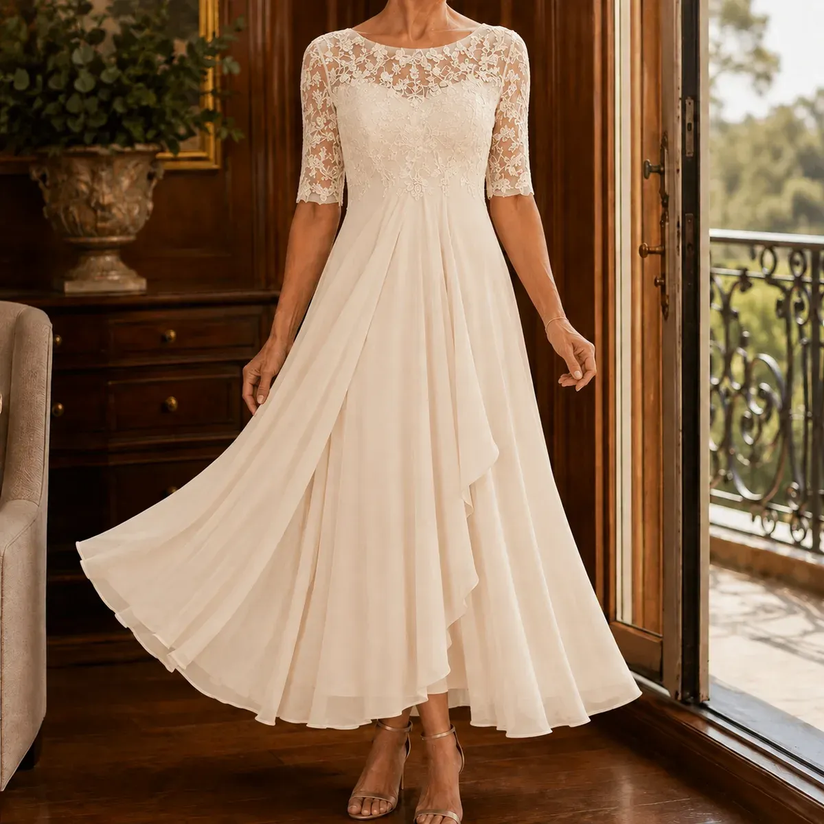 Tallulah Lace Maxi Dress in Cream