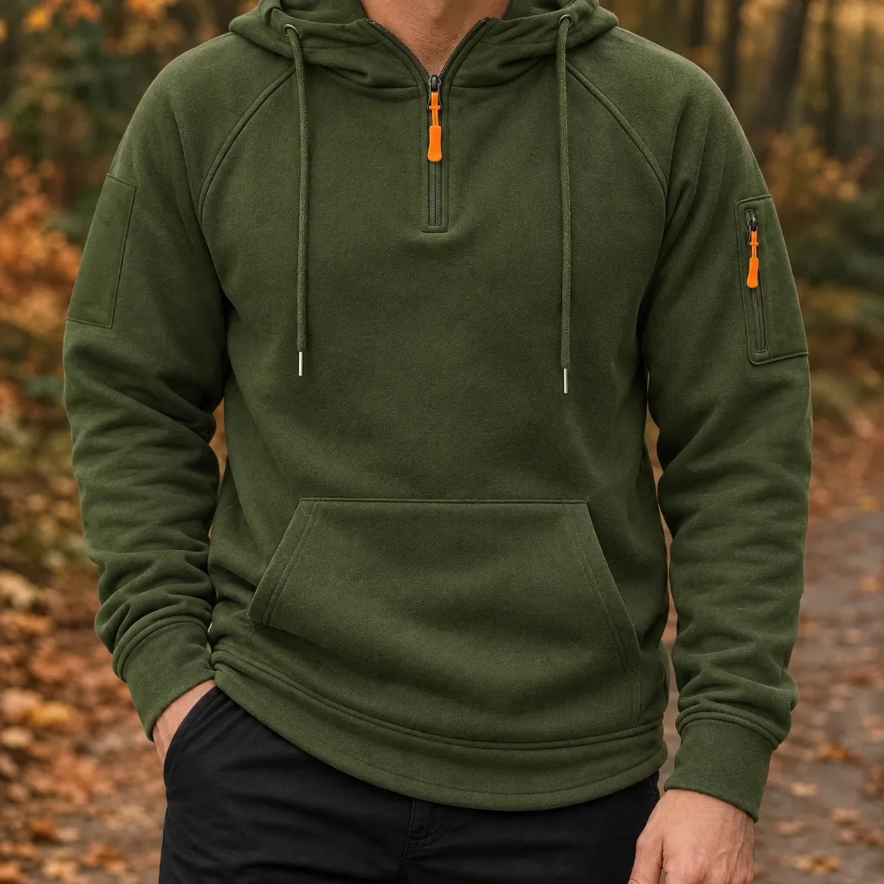 Frank Quarter Zip Sweater in Army Green