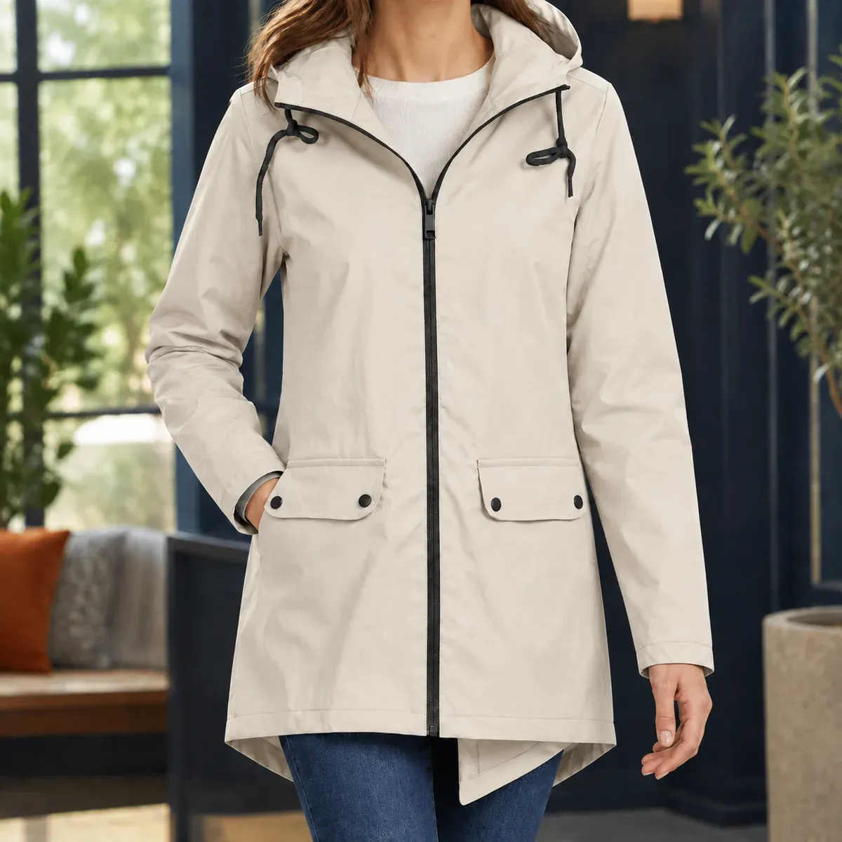 Morwenna Hooded Jacket in Apricot