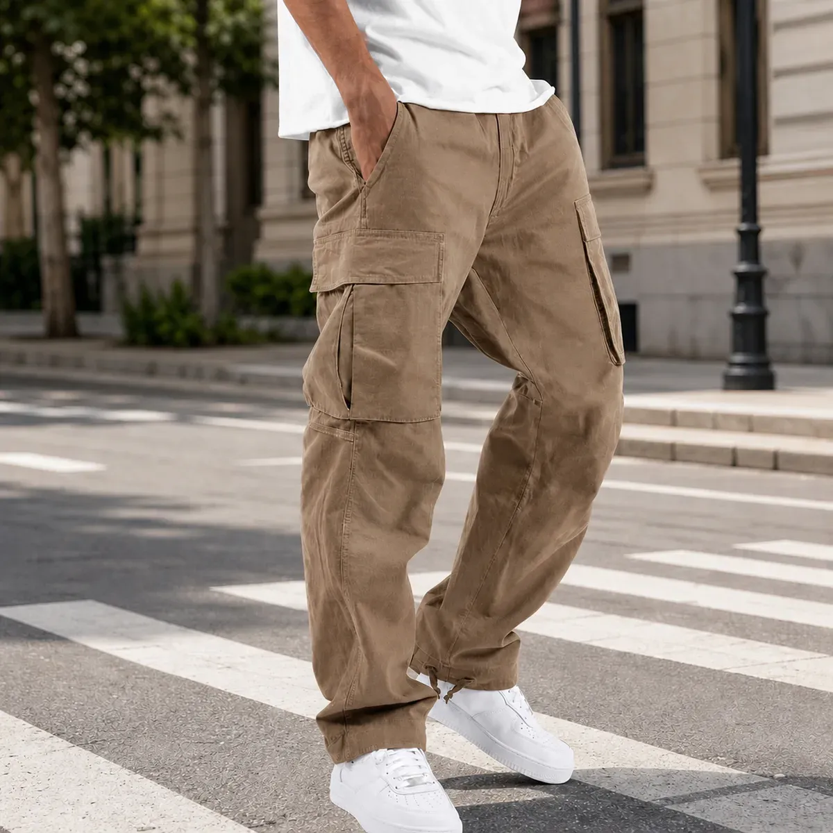 Percival Relaxed Cargo Pants in Brown