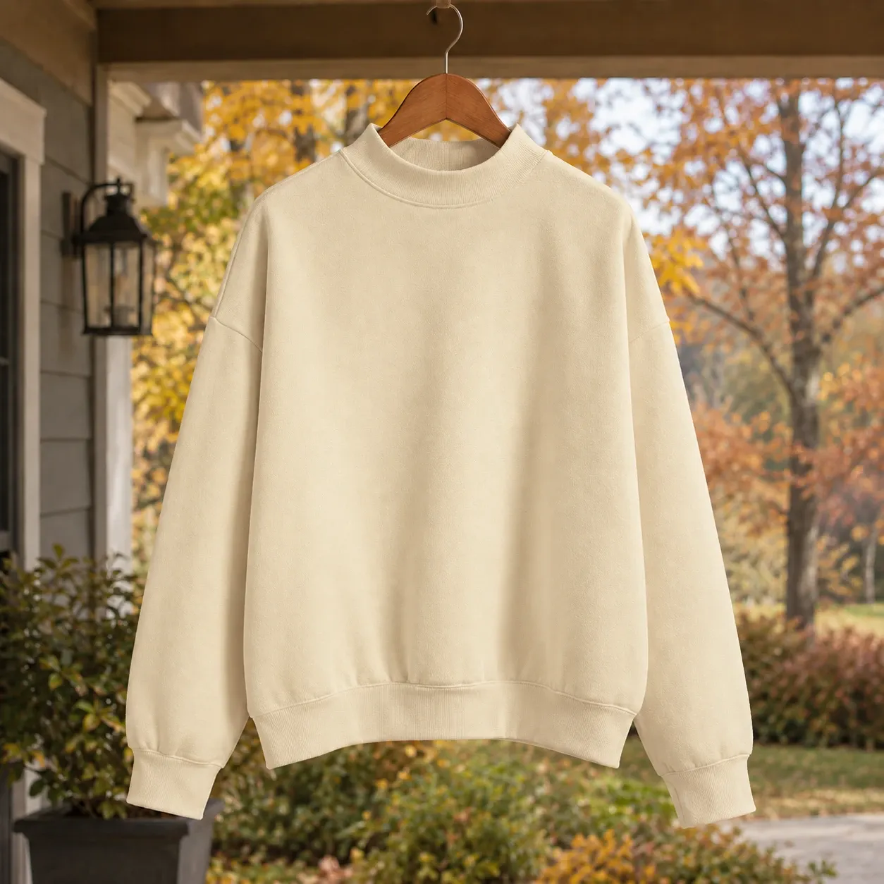Magdalena Mock Neck Sweater in Khaki