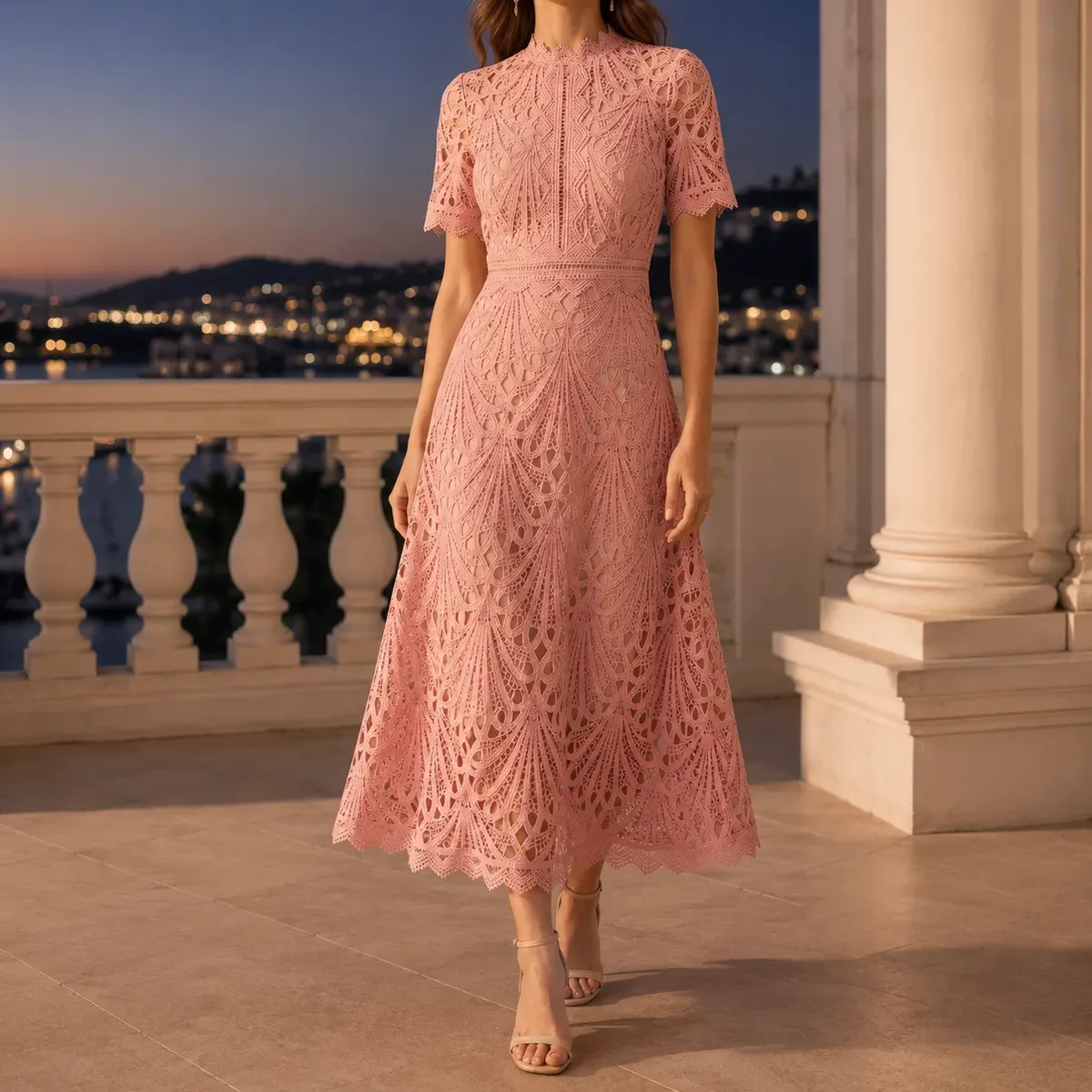 Priscilla High Neck Dress — gallery photograph 1