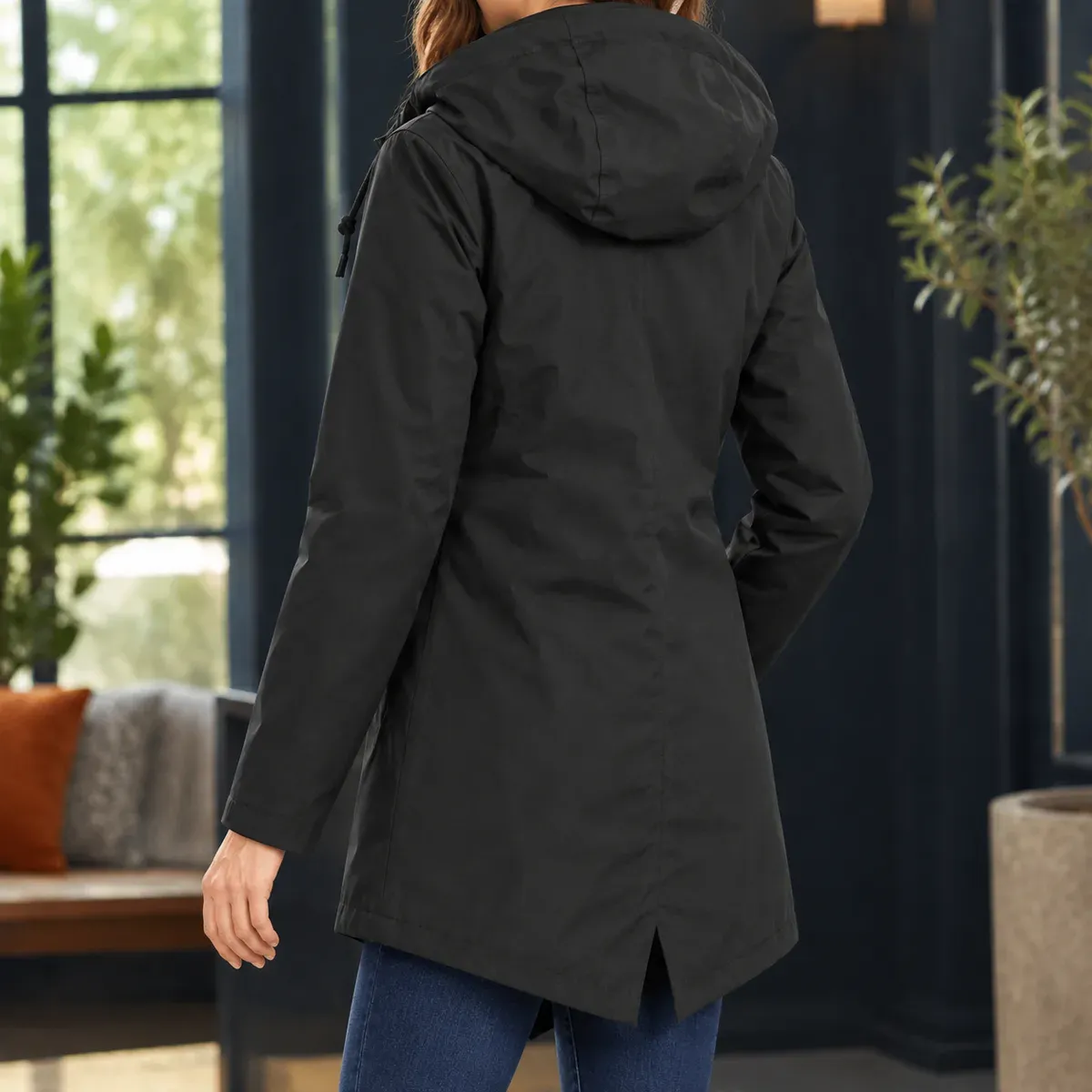 Morwenna Hooded Jacket in Black