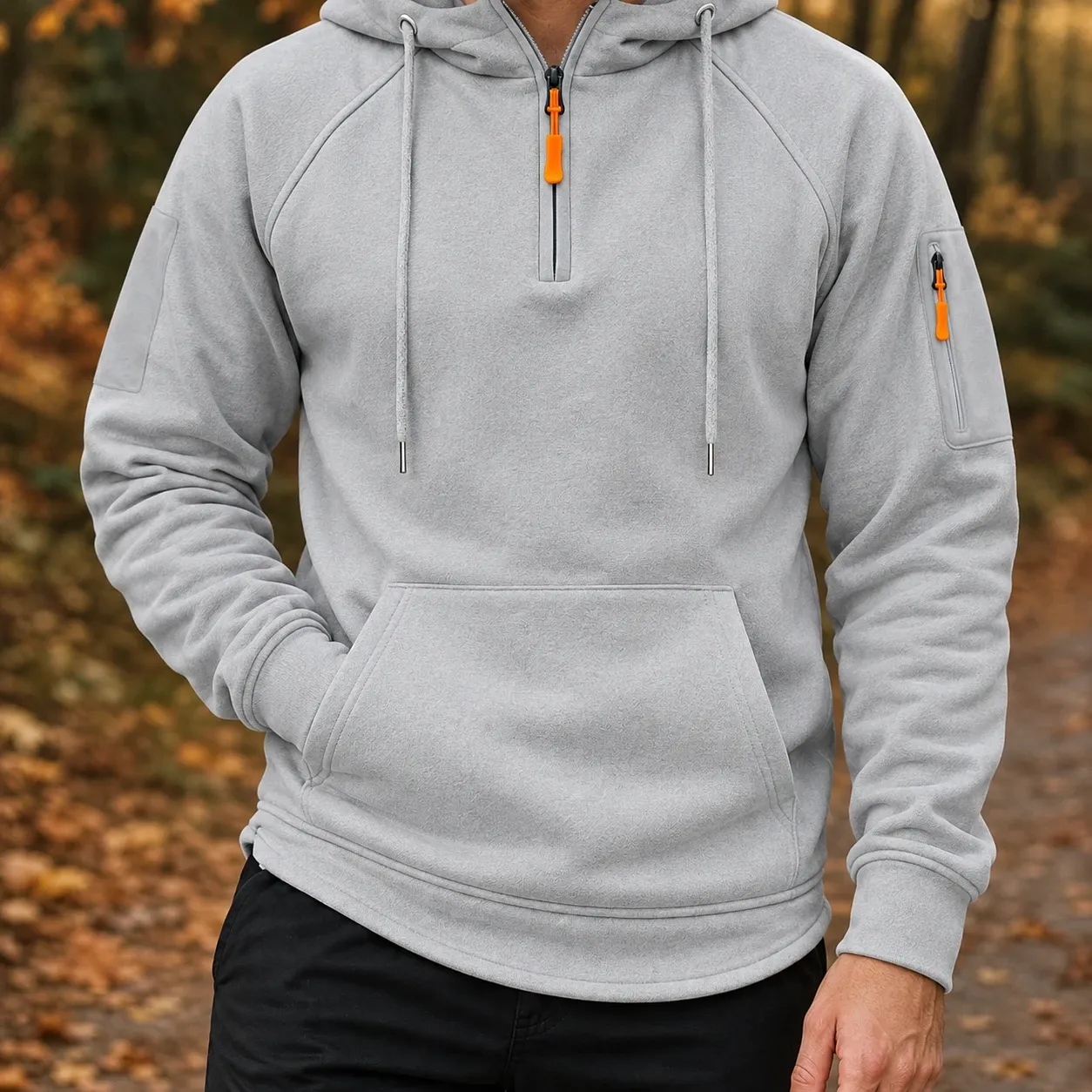 Frank Quarter Zip Sweater in Light Gray