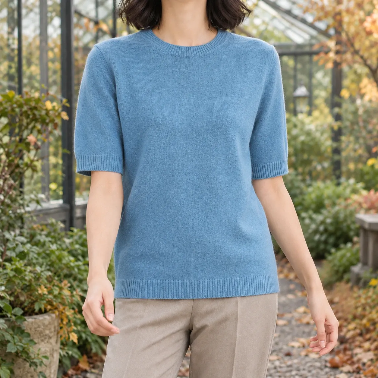 Valentina Crew Neck Sweater in Blue