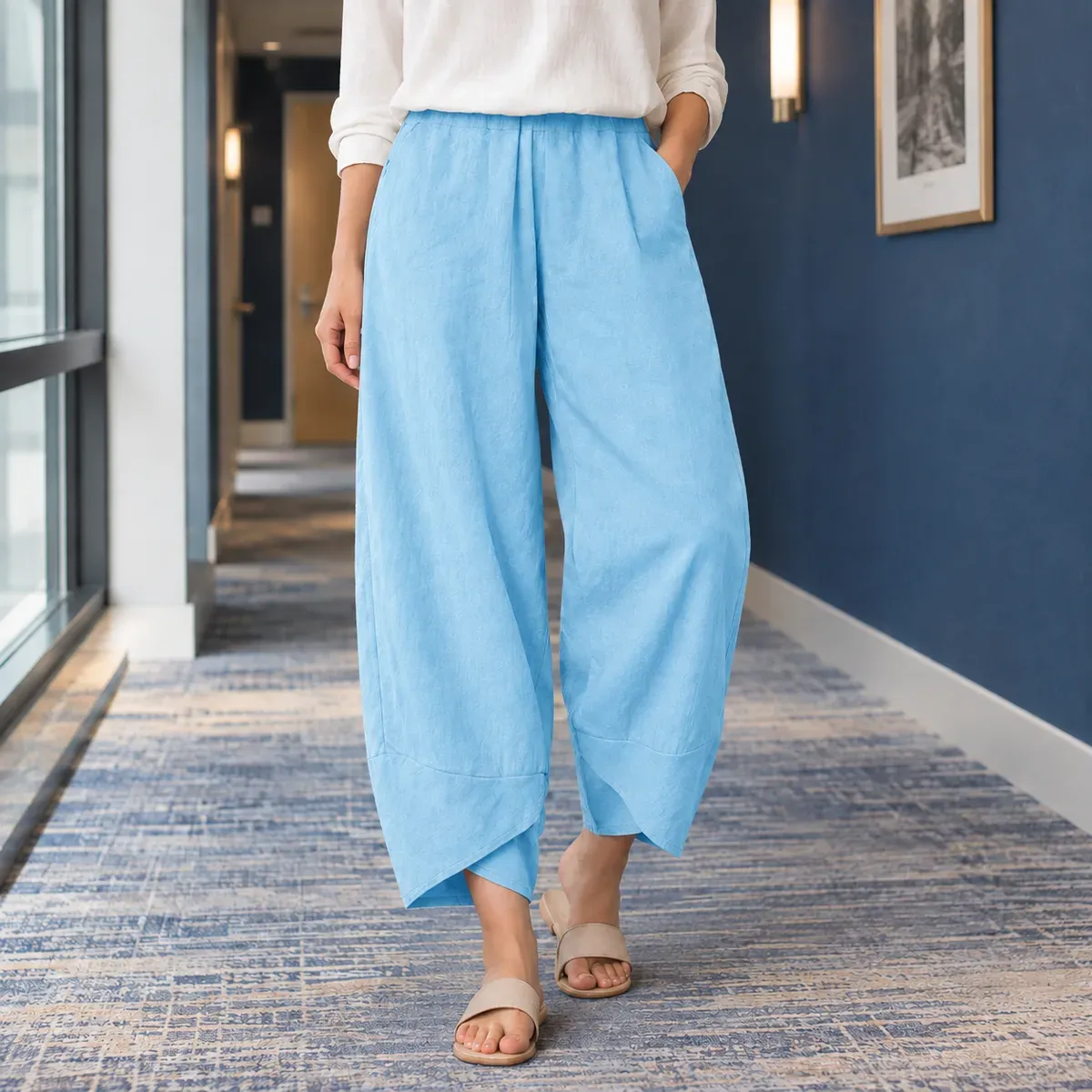Heloise Relaxed Pants in Sky Blue