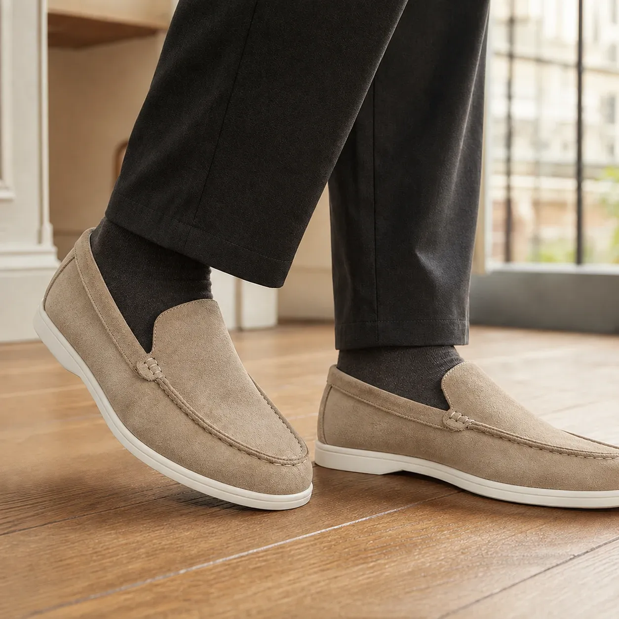 Spinola Suede Loafers in Beige