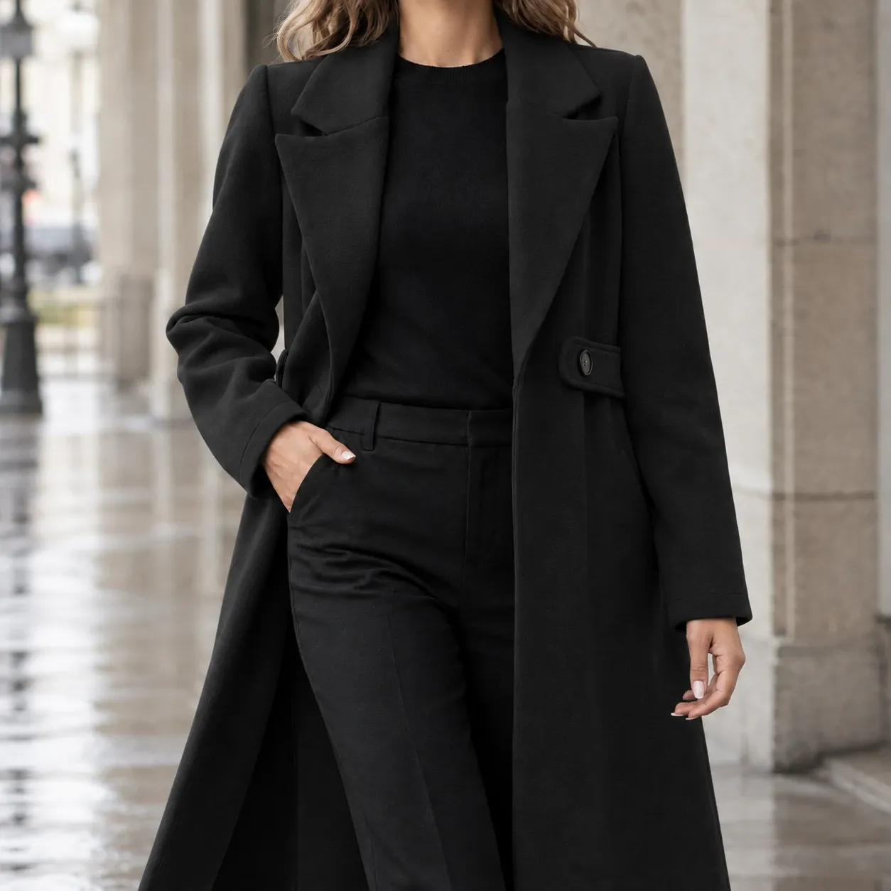 Valencia Tailored Coat in Black