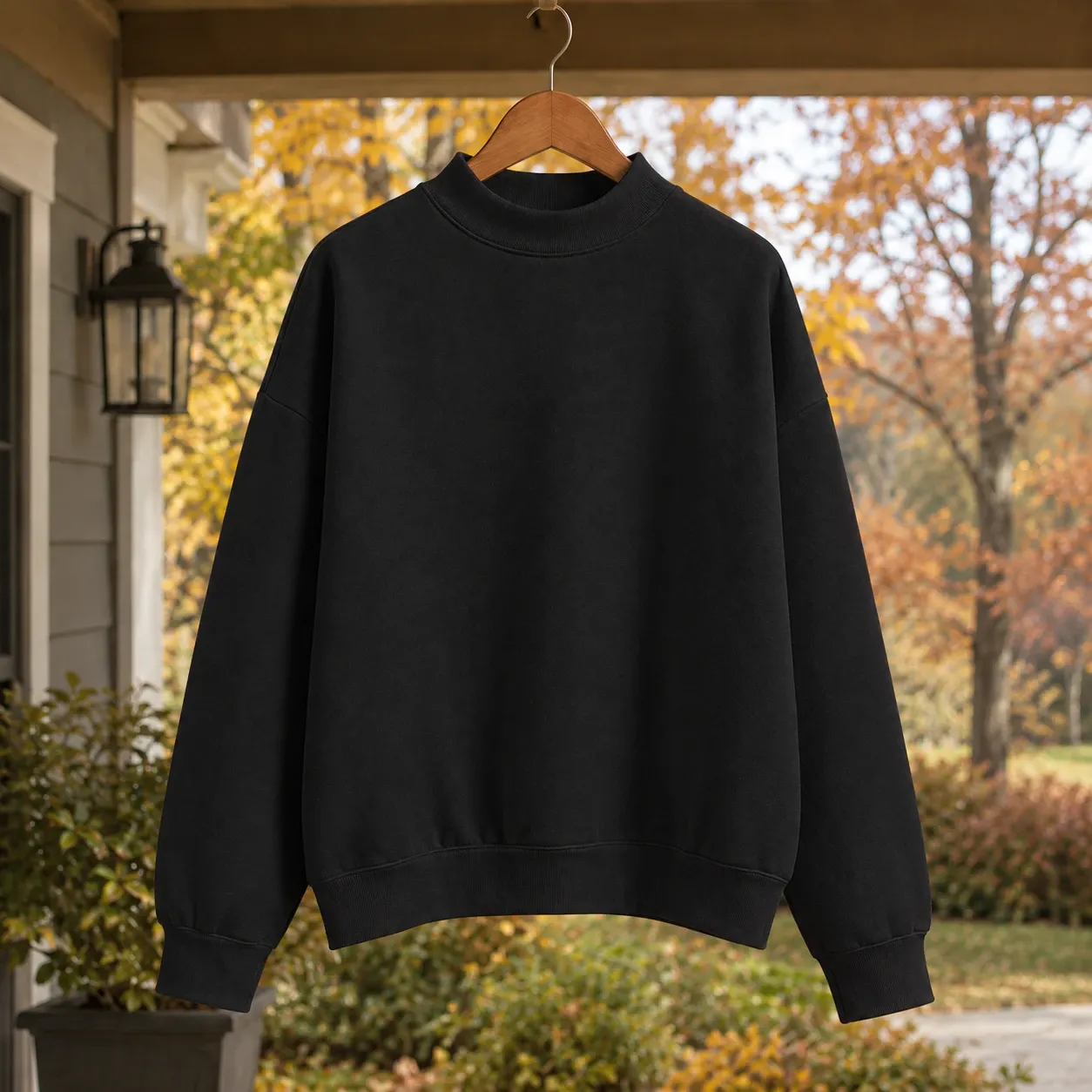 Magdalena Mock Neck Sweater in Black