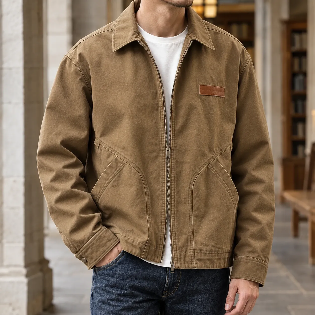 Anthony-Lane Workwear Jacket in Dark Khaki