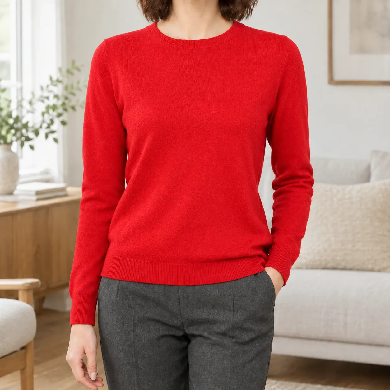 Giulia Crewneck Sweater in Red