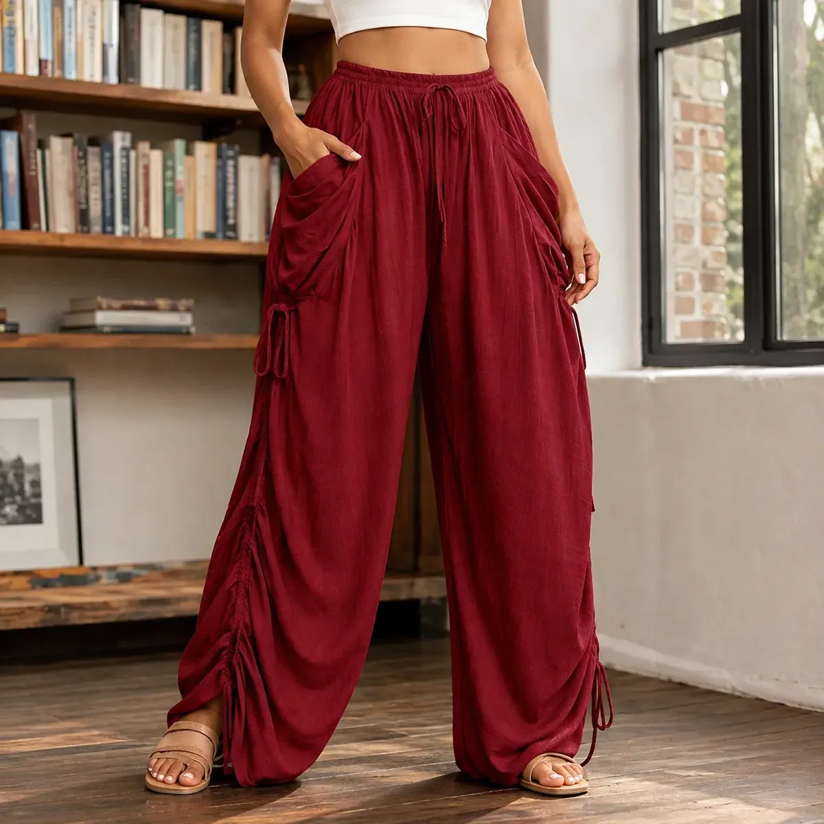 Caroline Ruched Harem Pants — gallery photograph 1