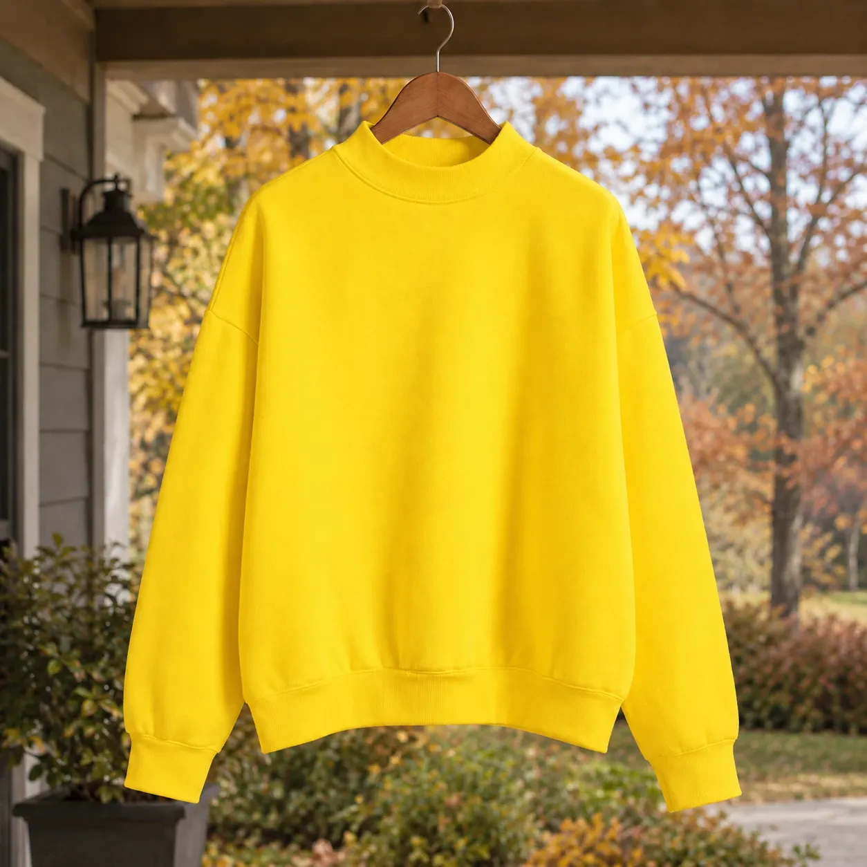 Magdalena Mock Neck Sweater in Yellow