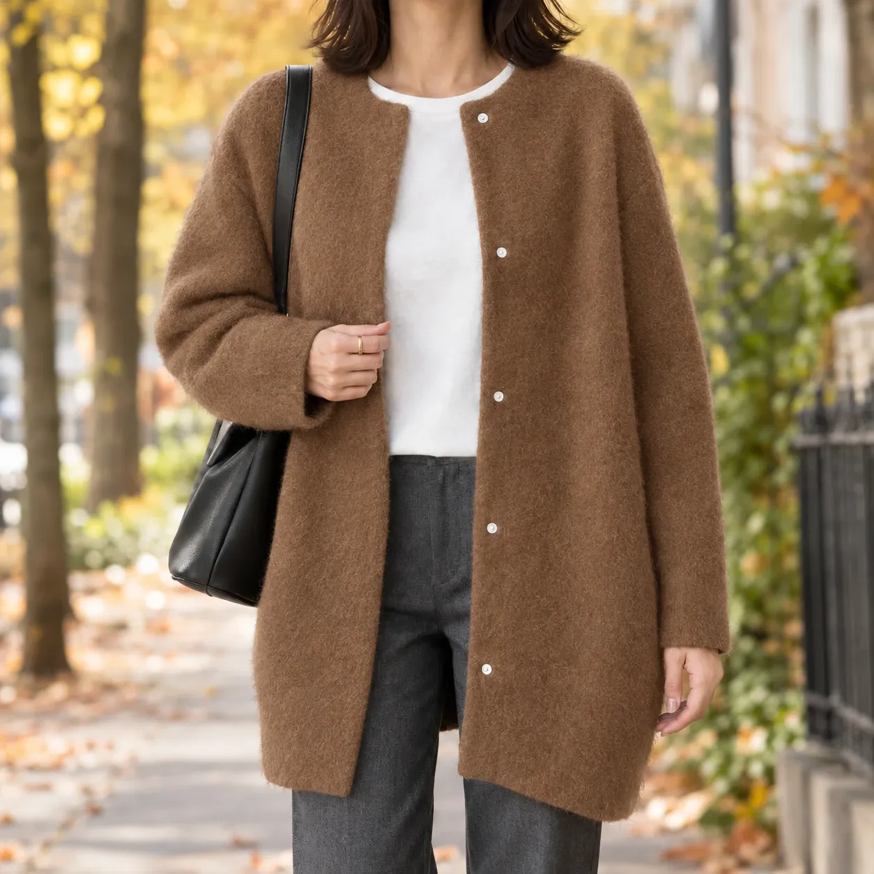 Gemma-Jane Cotton Cardigan in Caramel Brown