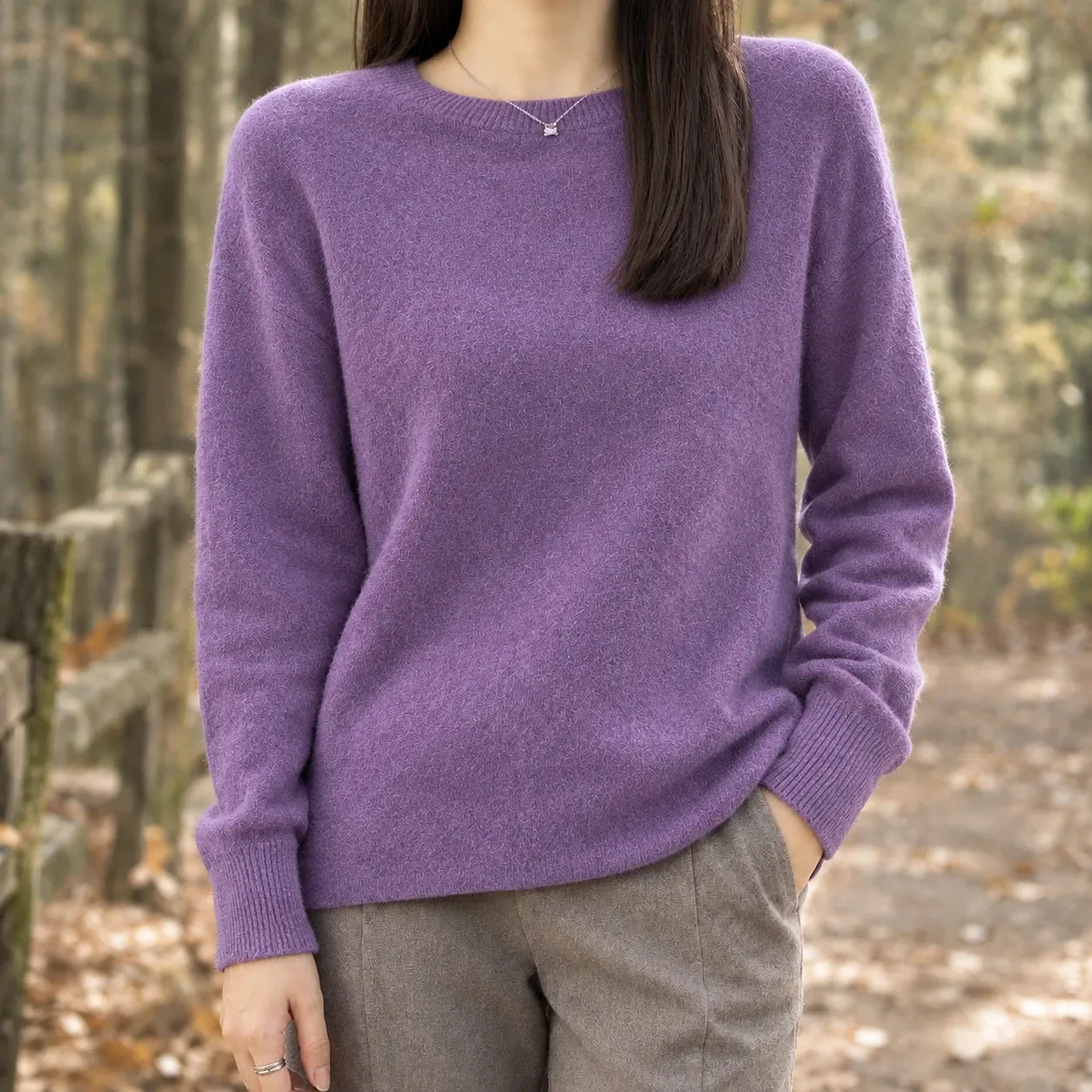 Annabel-Faye Crew Neck Sweater in Rich Purple