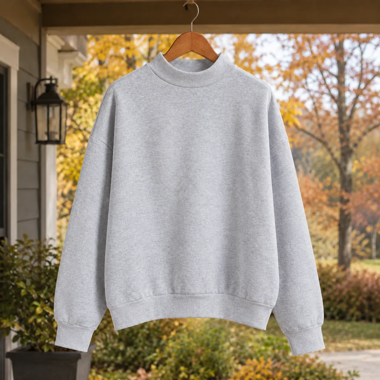 Magdalena Mock Neck Sweater in Gray
