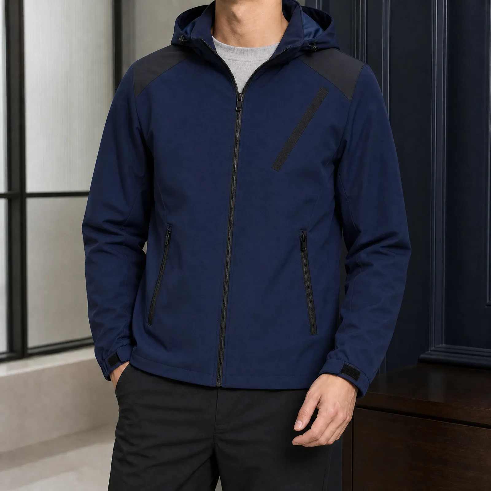 Sterling Hooded Jacket in Blue